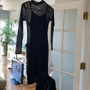 Black dress with slip